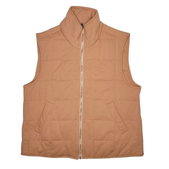 COZY  APRICOT/TAN QUILTED VEST - Picture 7 of 7